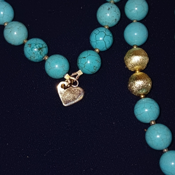 Love's Affect Tassle Turquoise Gemstone Necklace - Picture 2 of 3